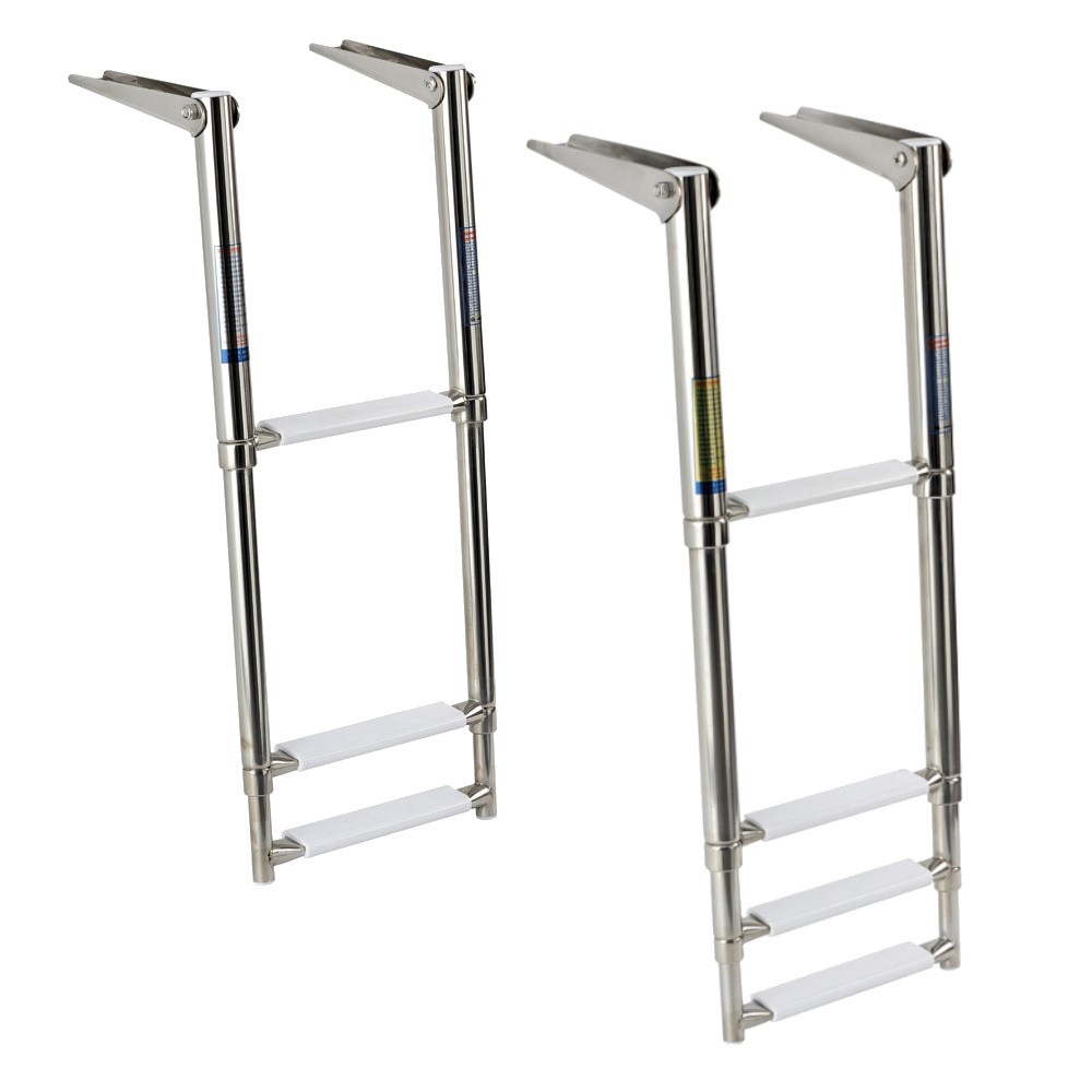 MiDMarine 3-Step Telescopic Stainless Steel Boat Boarding Ladder - 316 Marine Grade