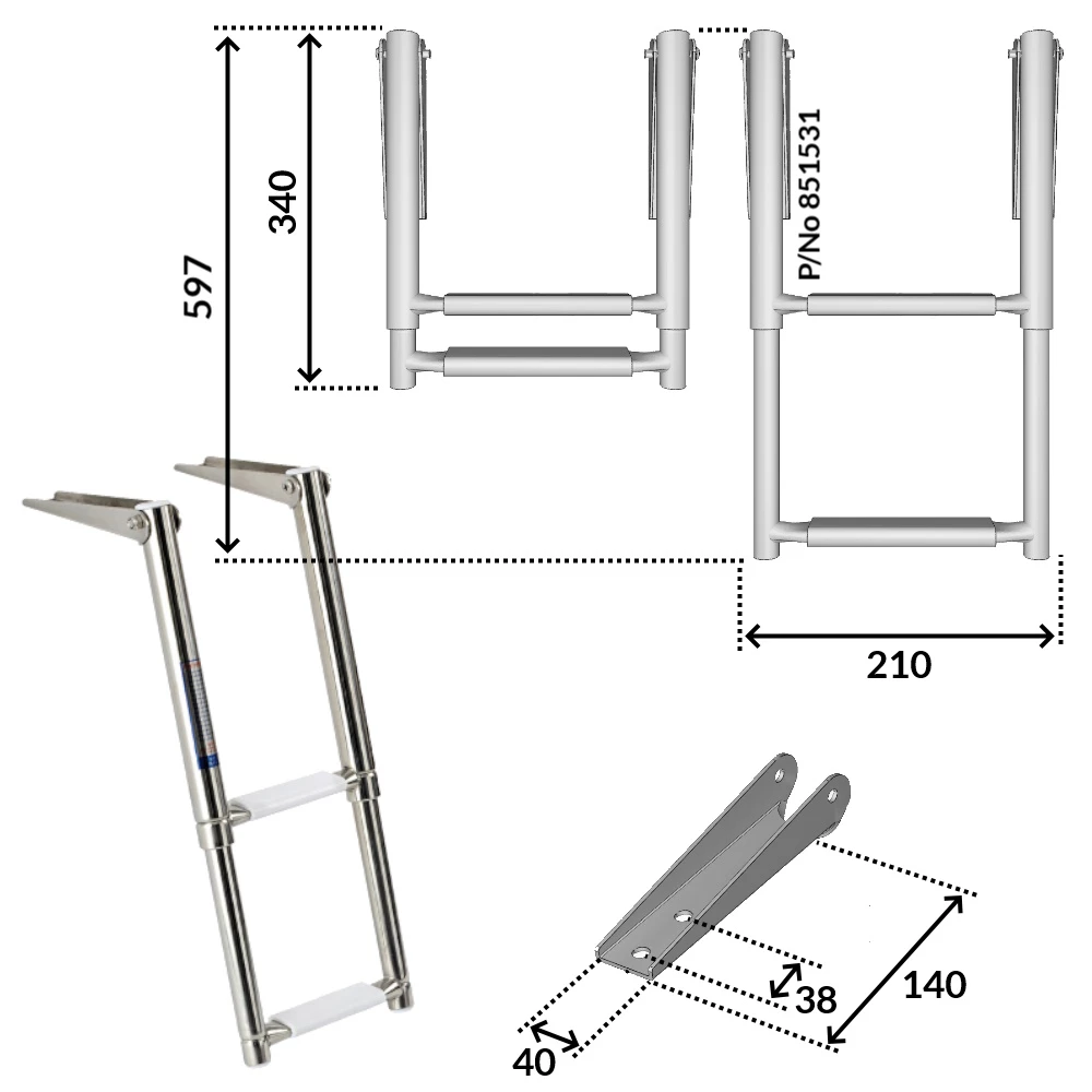 Compact 2 Step Telescopic Ladder