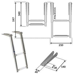Osculati Compact 2 Step Telescopic Ladder