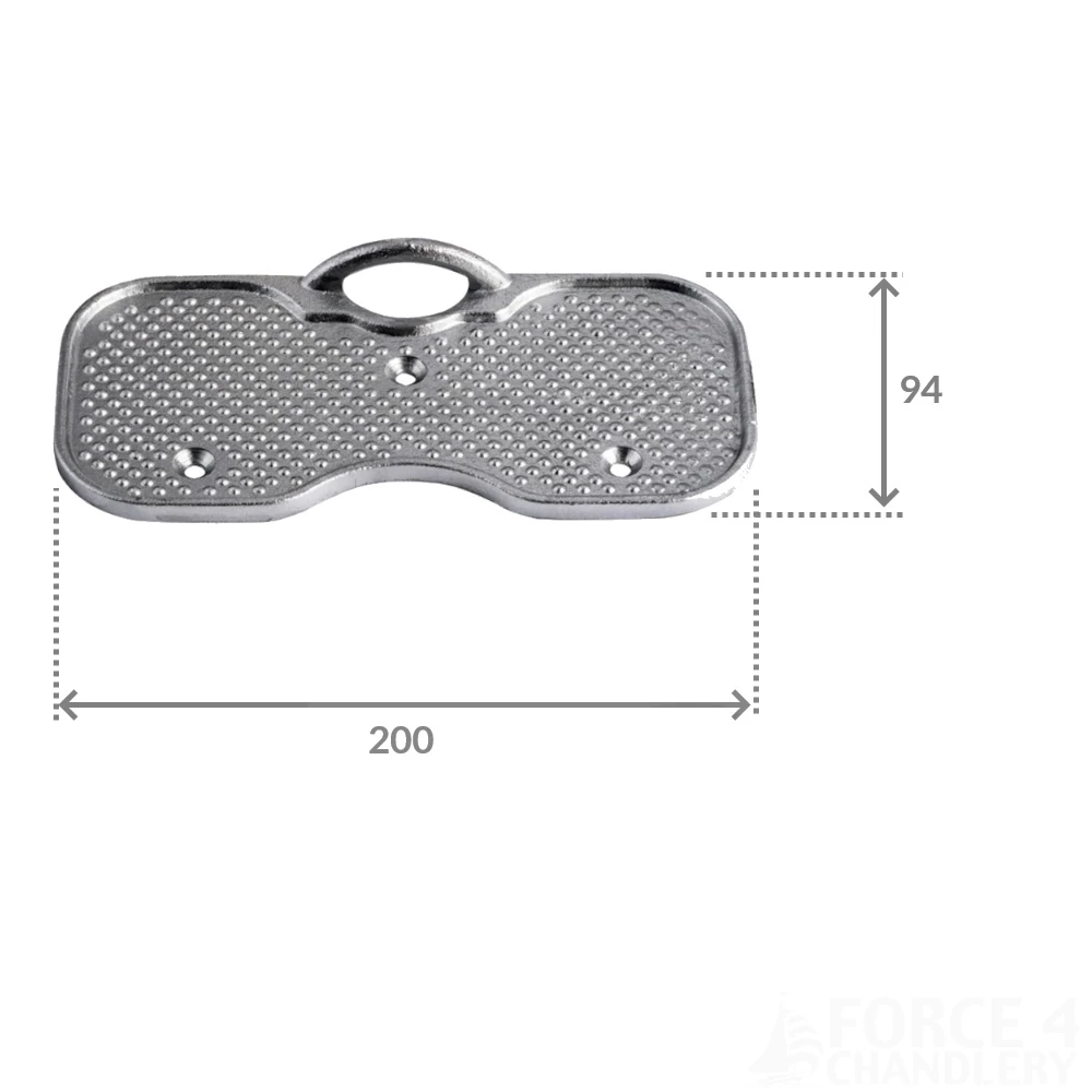 Outboard Motor Transom Pad Alloy 200 x 94mm