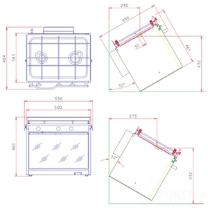 Techimpex XL2 Wide 2-Burner Hob & Oven