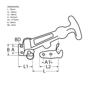 Force 4 T Handle Hood Latch 
