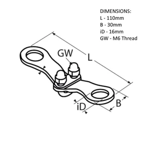 Force 4 Stainless Steel Wire Rope Cleat 8-10mm