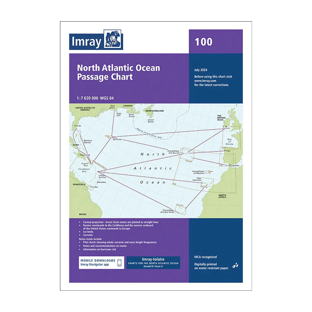 Imray Chart 100 - North Atlantic Ocean Passage Chart