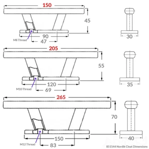 Osculati Nordik Cleat Stainless Steel 
