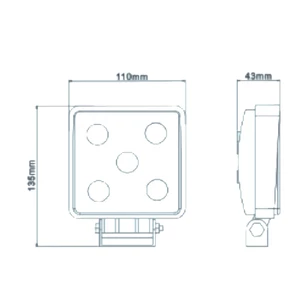 Force 4 750LM Square Spot Light 