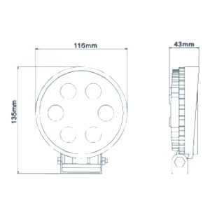 Force 4 1500 Lumen Round 12/24v LED Spot Light
