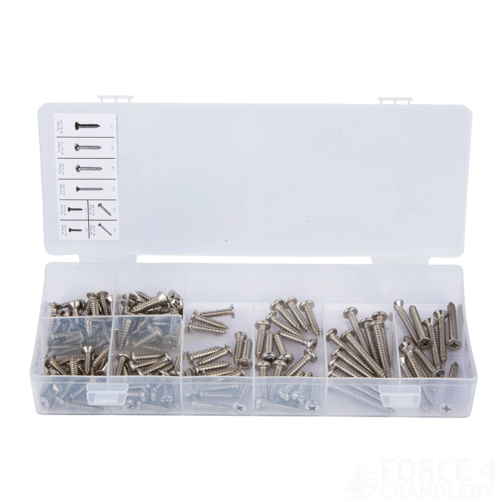 Force 4 Stainless Steel Self Tapping Screw Set 140 Pieces 