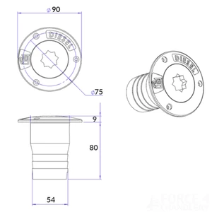 Osculati Jeanneau/Beneteau Diesel Deck Filler 