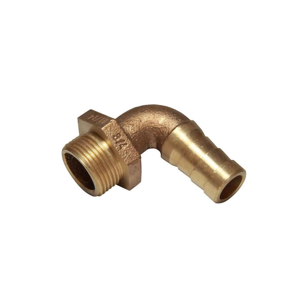 Aquafax Hose Tail 90deg Male 3/4” BSP Bronze 