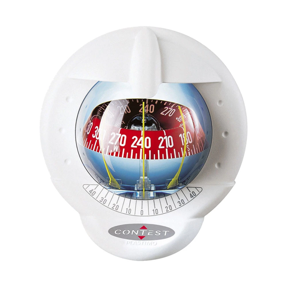 Plastimo Contest 101 Bulkhead Compass - White/Red Card 