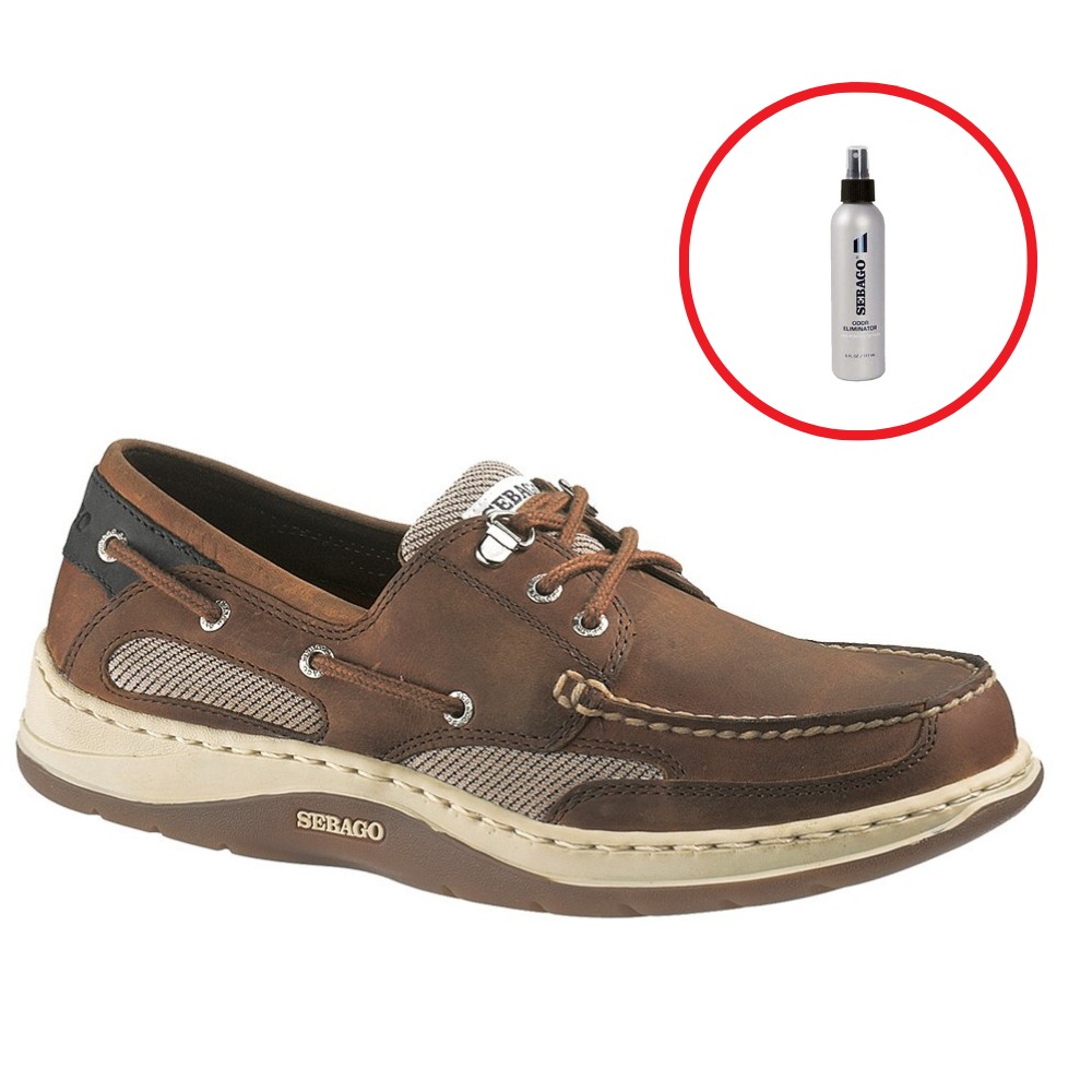 Men's Clovehitch Leather Boat Shoe - Brown Cinnamon UK
