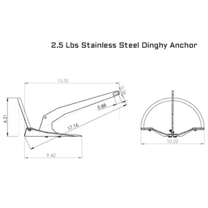 Mantus M1 2.5lbs Stainless Steel Dinghy Anchor Kit 