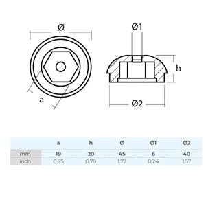 Tecnoseal Aluminium Sleipner Sidepower Thruster Anode 