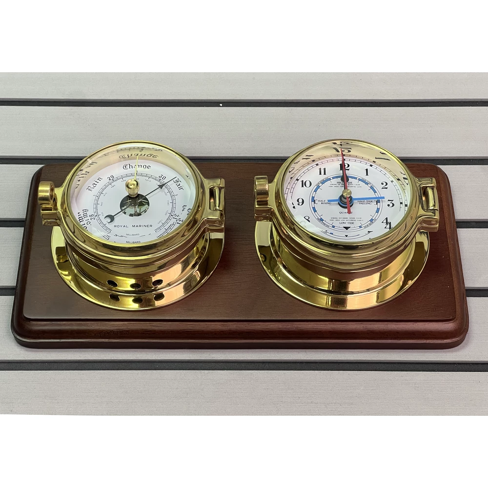 Mounted Channel Tide Clock & Barometer Set