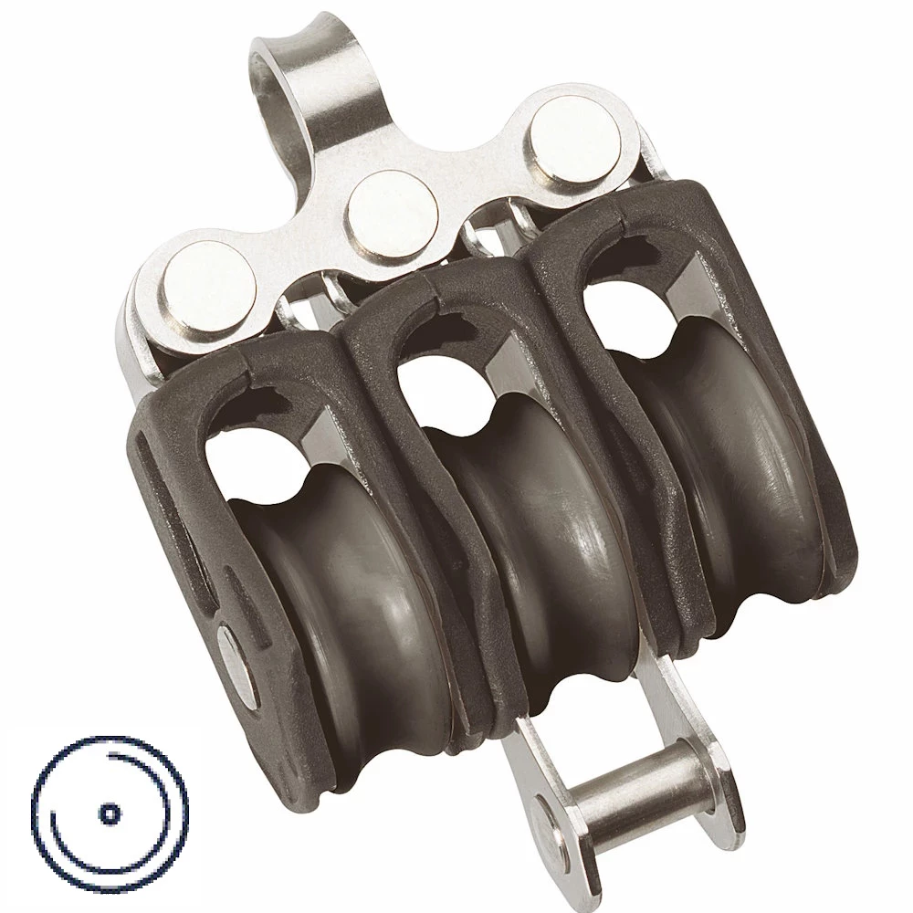 Barton Plain Bearing - Triple - Fixed Eye & Becket Block 