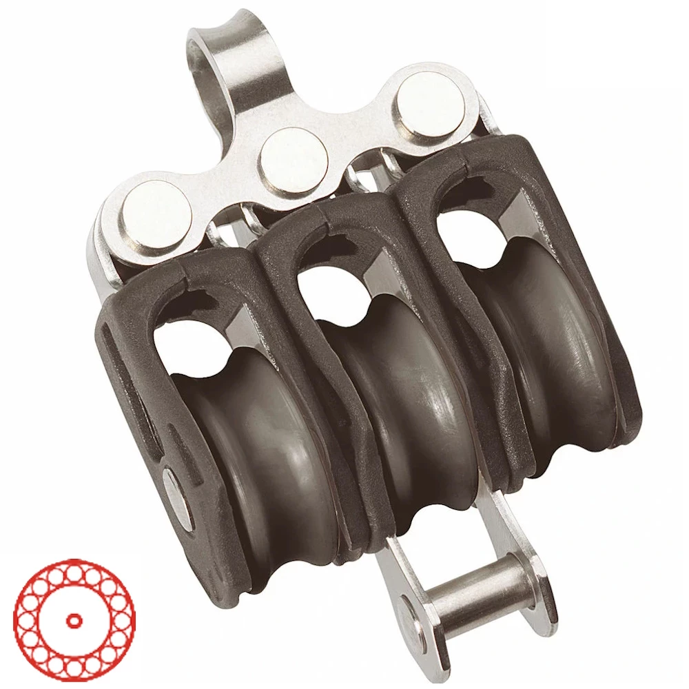 Barton Ball Bearing - Triple - Fixed Eye & Becket Block 