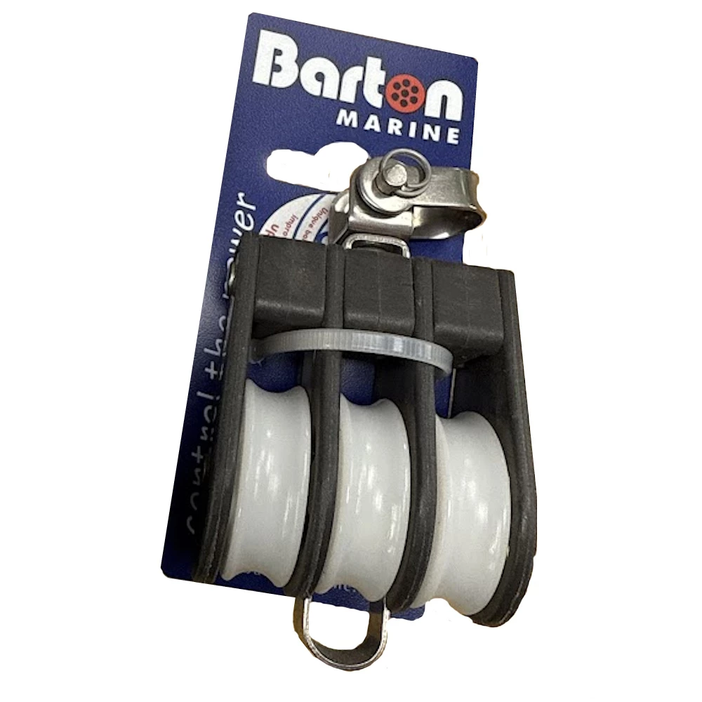 Barton Ball Bearing - Size 2 (35mm) - Triple Swivel & Becket - WHITE SHEAVE