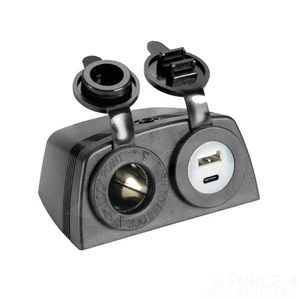 Osculati Lighter & USB Type A & C Power Outlet Black 