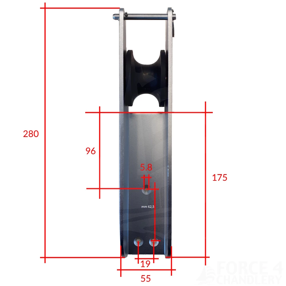 Bow Roller with Retaining Pin 280mm