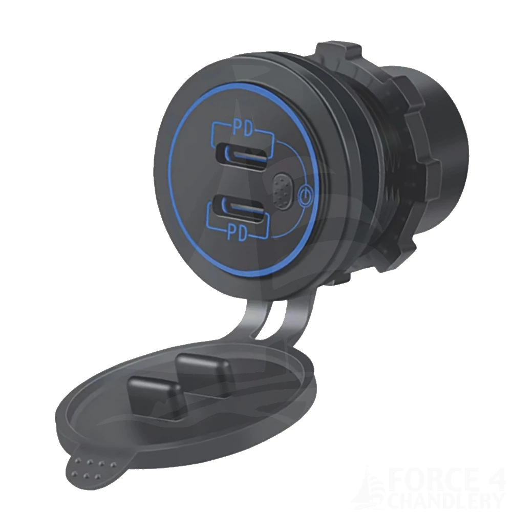 Force 4 Double USB Type C Outlet