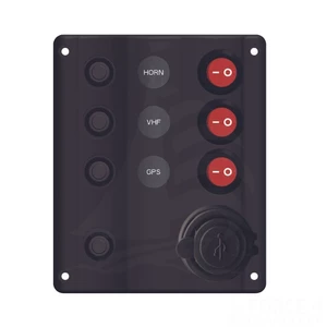 Force 4 Illuminated 3 Switch Panel with USB A & C 