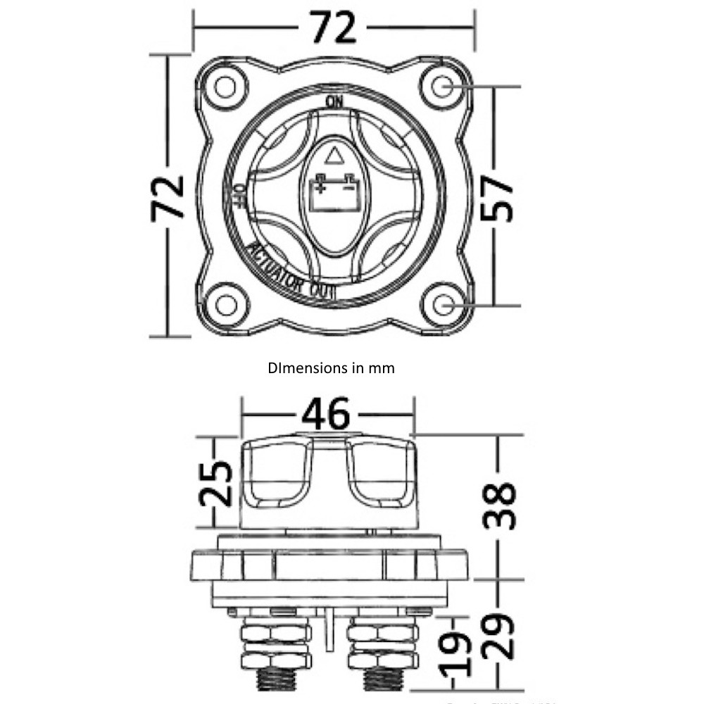 Semi Recessed Compact Battery Switch 