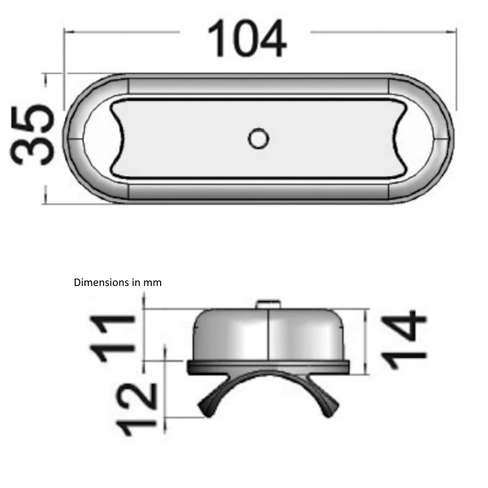Switched Rail Mount IP67 Bimini Light