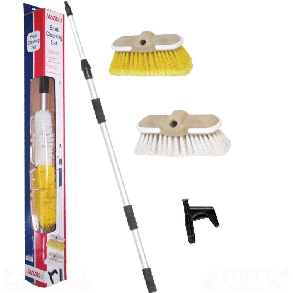 Force 4 Telescopic Boat Cleaning Set with Boat Hook Attachment