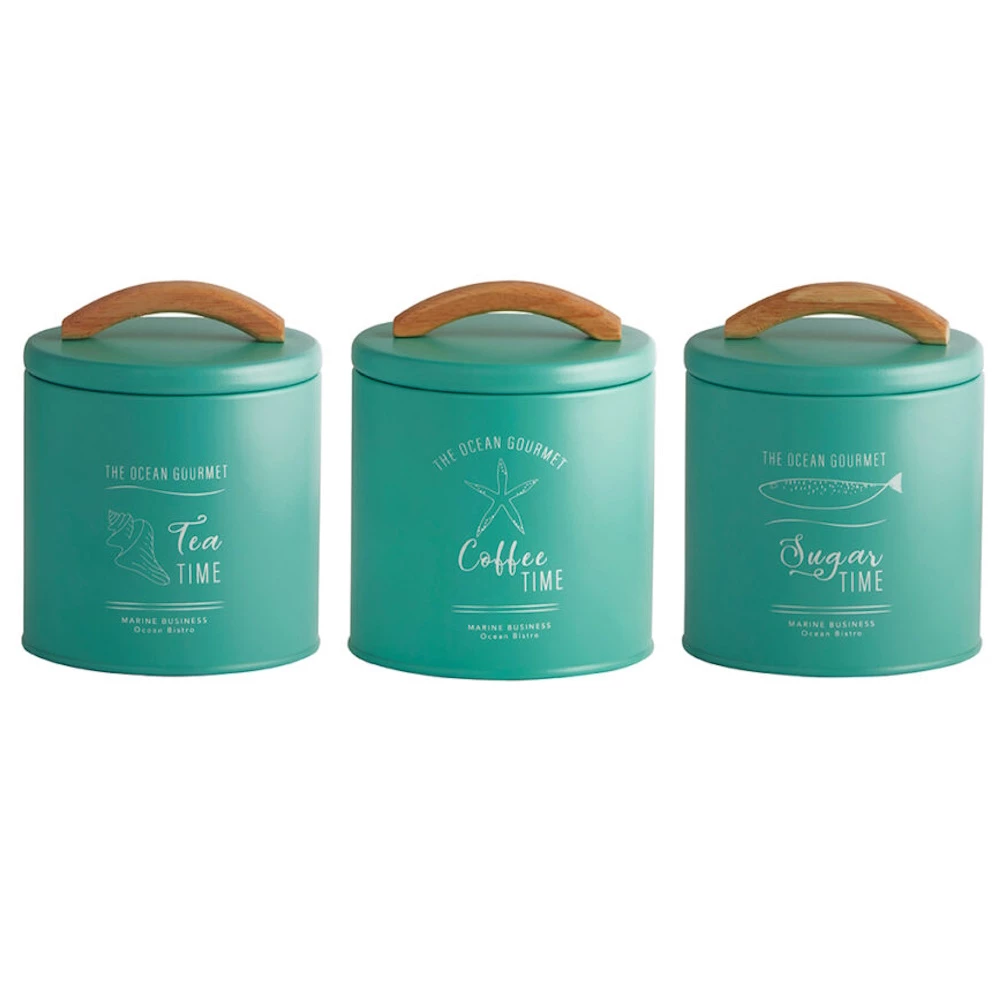 Marine Business Tea, Coffee & Sugar Jars - Set of 3 