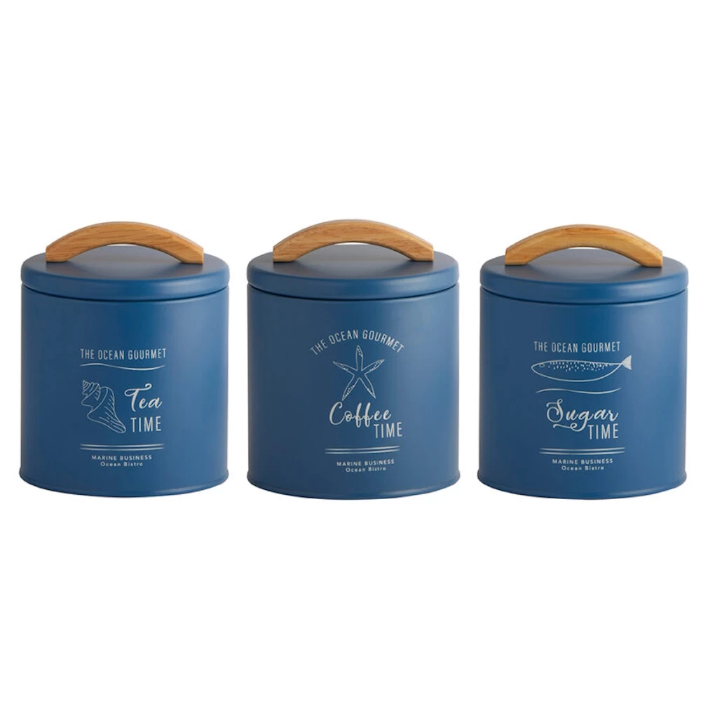 Marine Business Tea, Coffee & Sugar Jars - Set of 3 