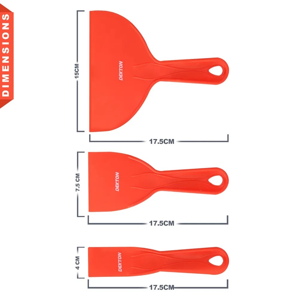 Plastic Putty Knives - Set of Three 