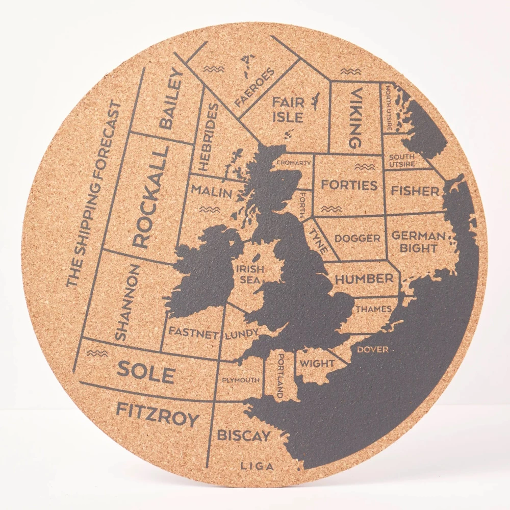 LIGA Cork Placemat - Shipping Forecast - Large - Set of 2 