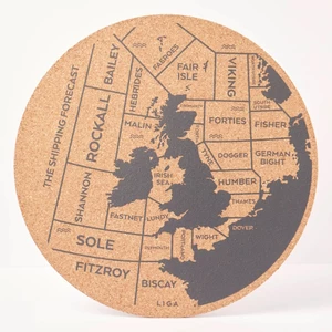 LIGA Cork Placemat - Shipping Forecast - Large - Set of 2 