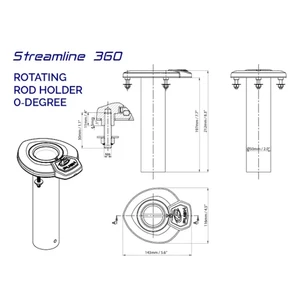 Exploding Fish 360° Rotating Recessed Stainless Steel Rod Holder 
