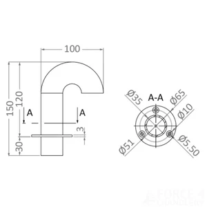 Force 4 Stainless Steel Swan Neck Cable Outlet 