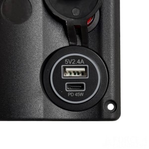 Illuminated 5 Switch Panel with USB A & C 