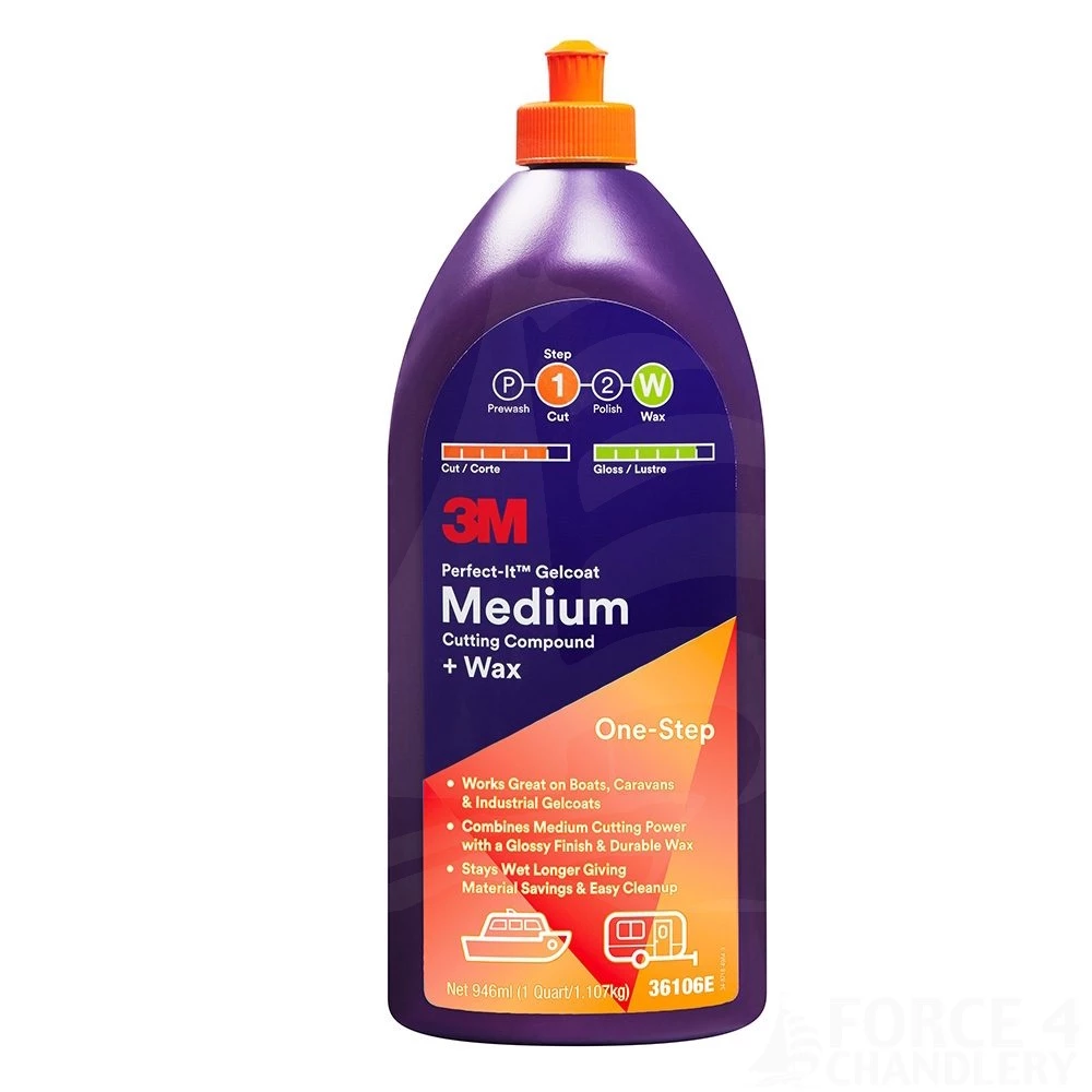 3M Perfect-It Gelcoat Medium Cutting Compound & Wax 