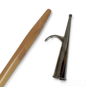 Force 4 Wooden Boat Hook with Chromed Brass Head 