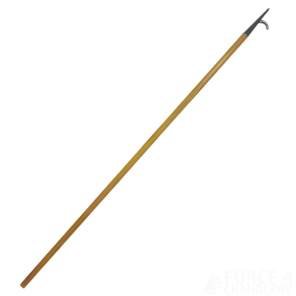 Force 4 Wooden Boat Hook with Chromed Brass Head 