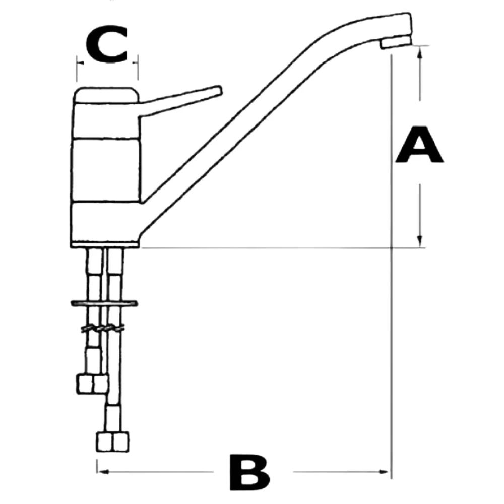 Monobloc Mixer Tap Long Spout