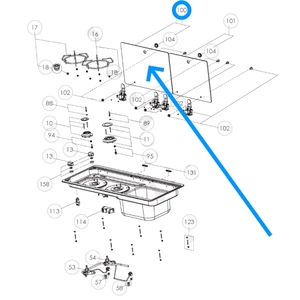 Dometic Glass Sink/Hob Cover - Left 