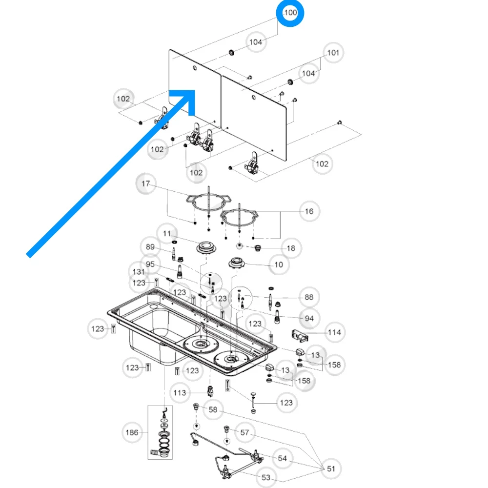 Glass Sink/Hob Cover - Left Side