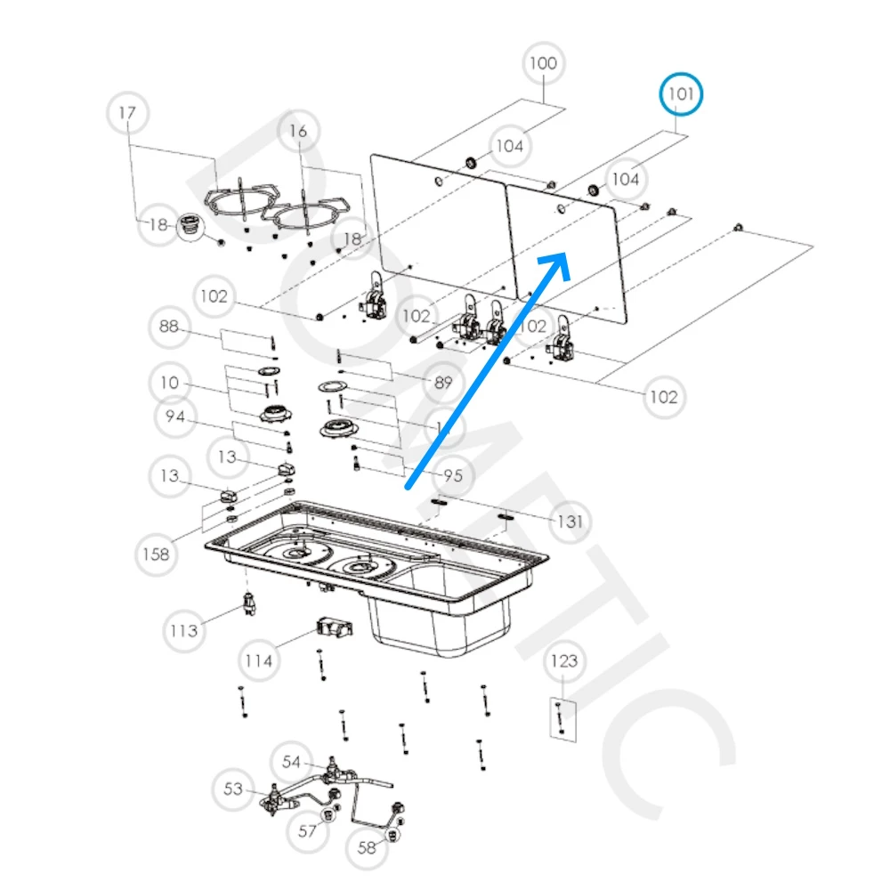 Glass Sink/Hob Cover - Right