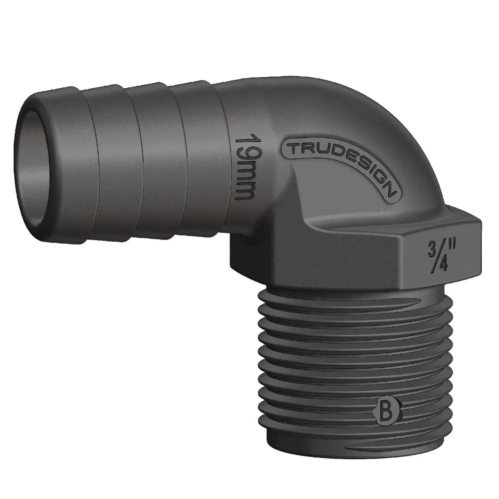 TruDesign Compact 90 Degree Tail to Male Thread 