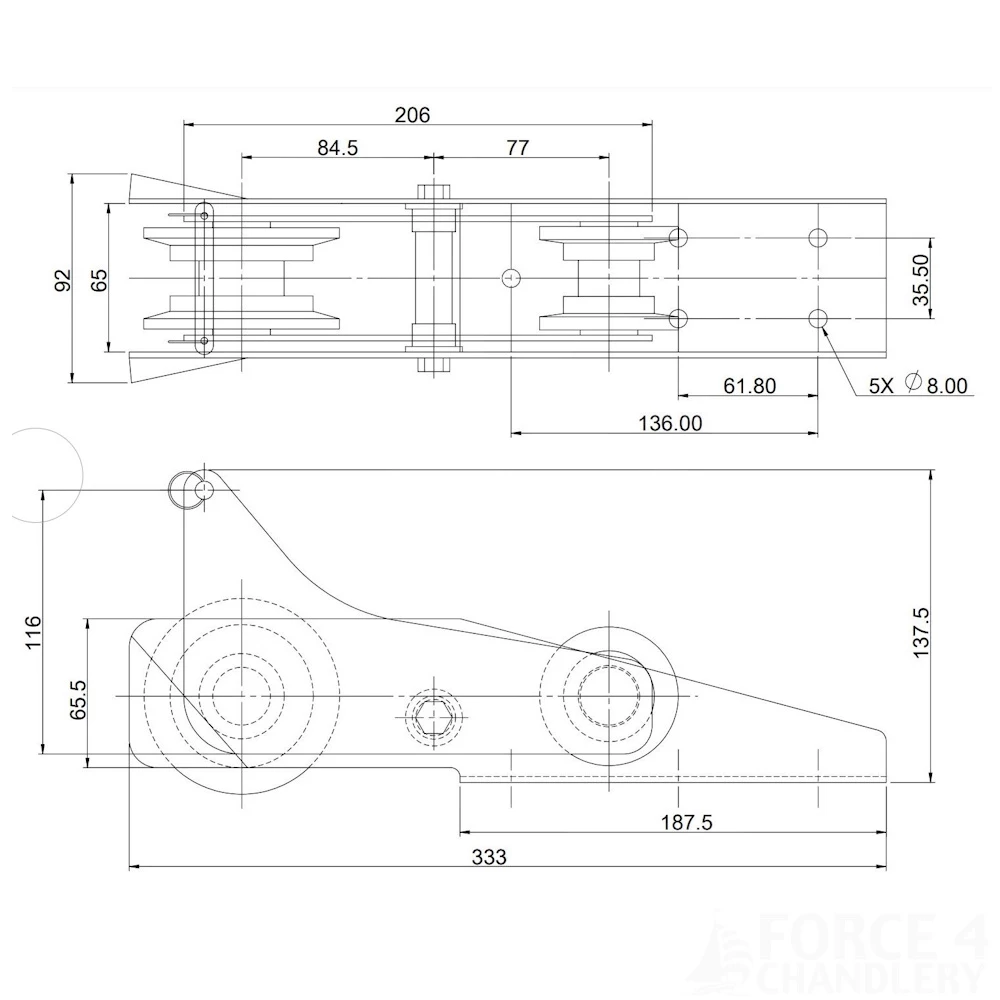 Stainless Steel Hinged Bow Roller