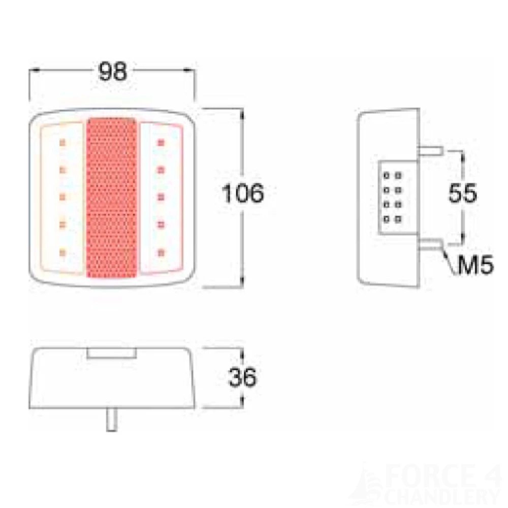 Rear LED Lamp - 4 Function