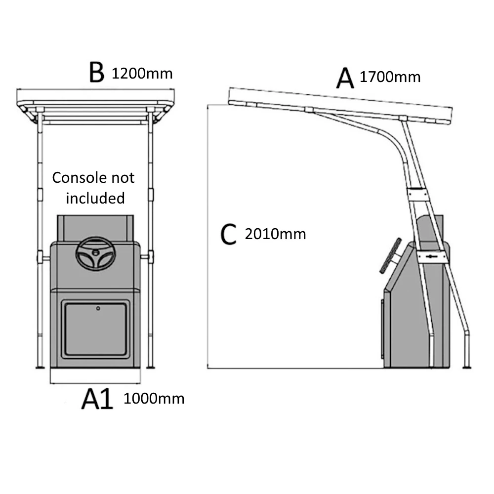 Adjustable Aluminium T-Top Kit 1700x1200x2010mm - Blue