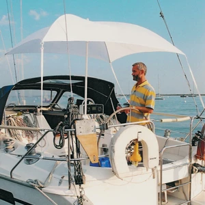 Force 4 Portable Bimini Sun Awning White DAMAGED BOX 