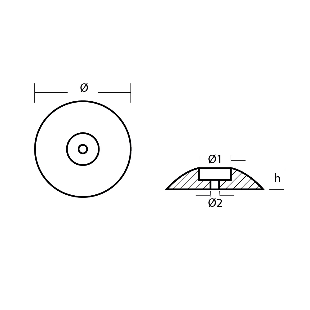 Zinc Disc Anode for Rudder